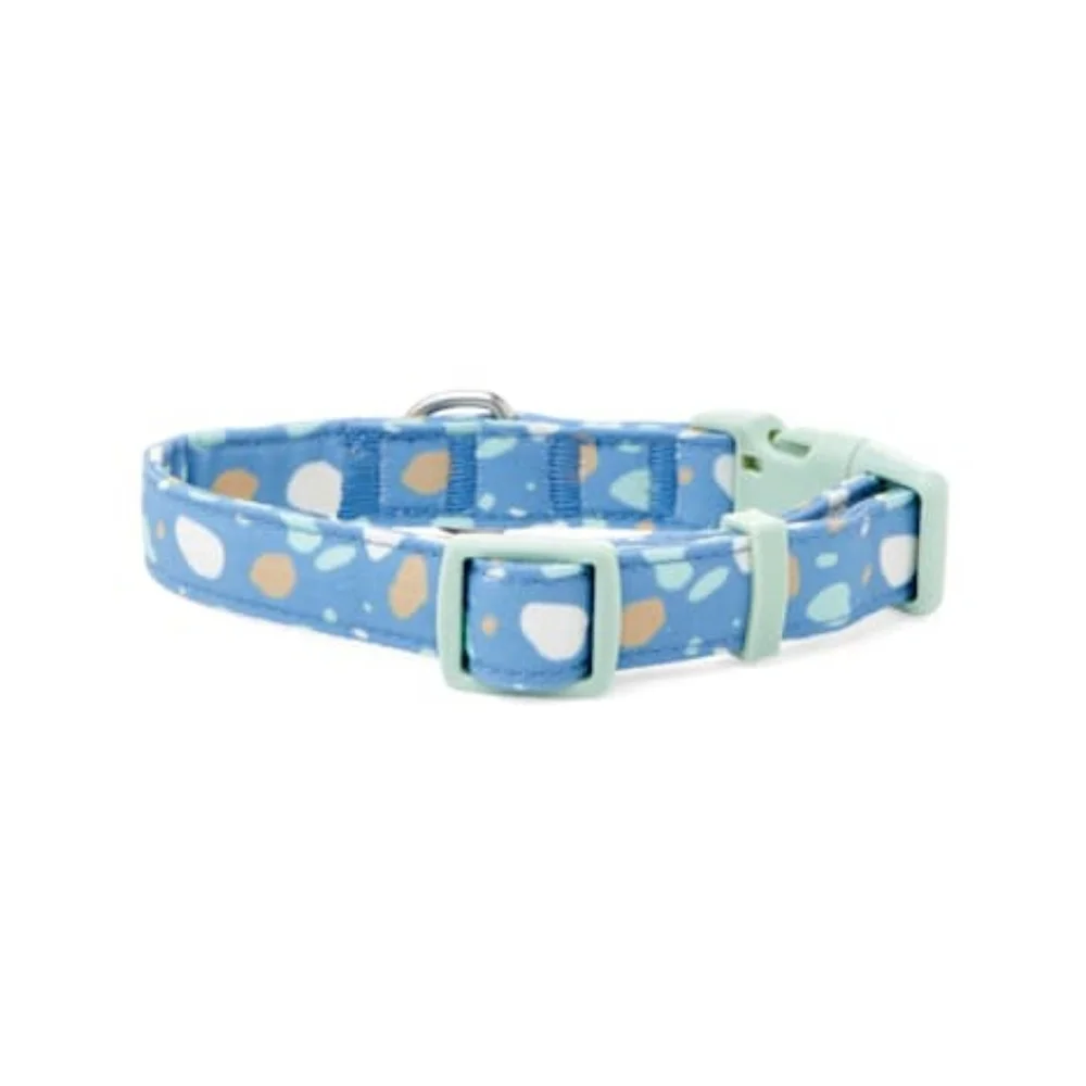 YOULY The Artist Blue & Multicolor Paint Splatter Dog Collar-L